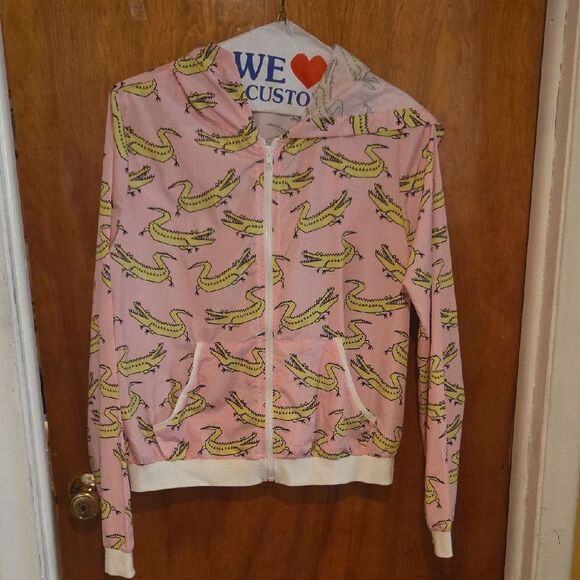 Forever 21 Pink Hoodie with Fun Print - Picture 1 of 4
